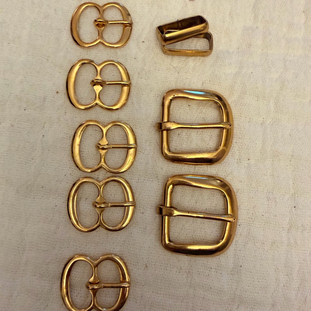 Vintage Gold Tone Women's Belt Buckle Set - Classic Hardware